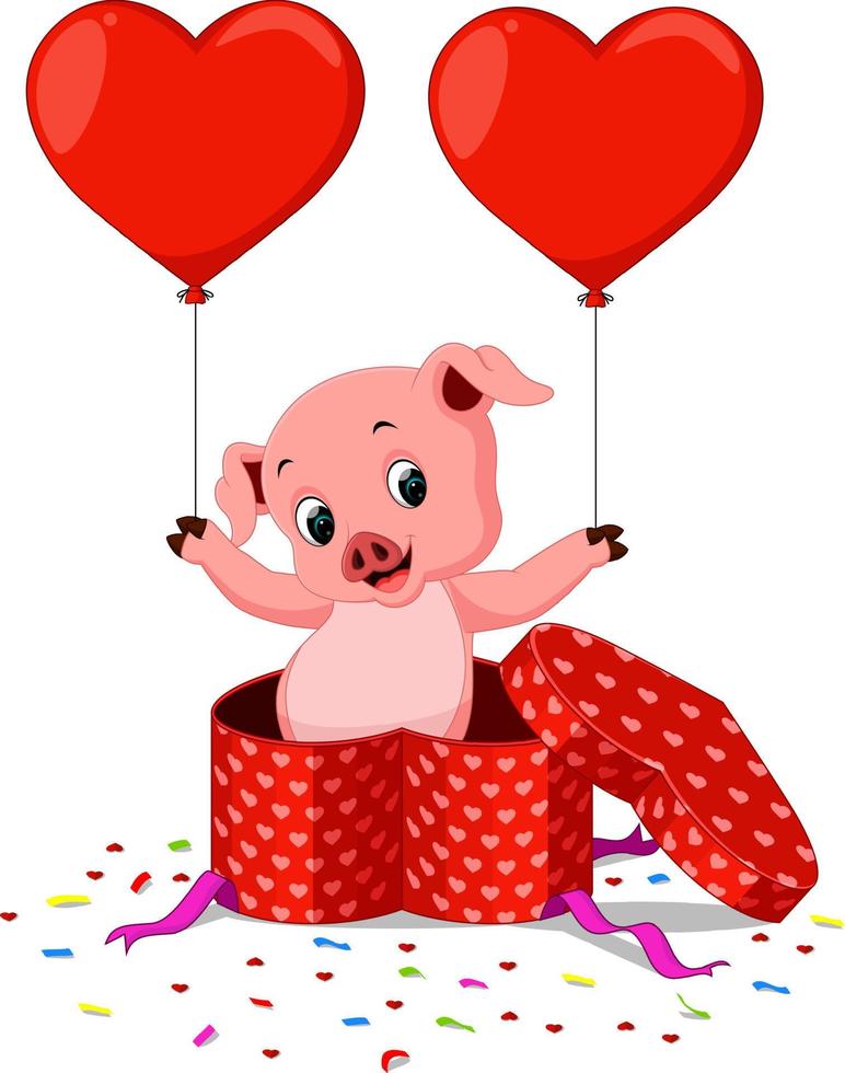 Cute pig cartoon vector