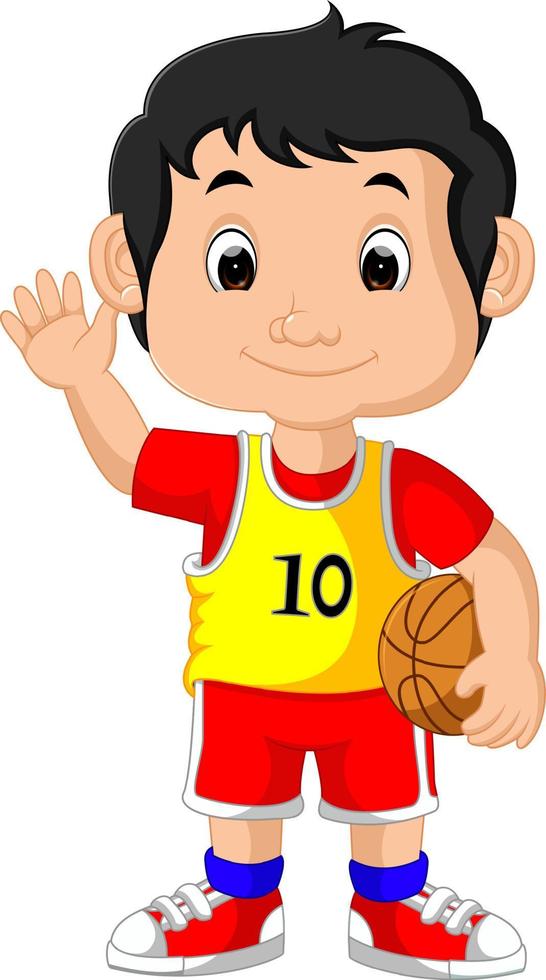 Illustration of a young male basketball player vector