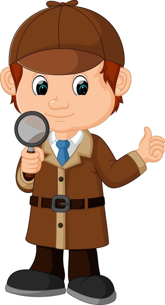 Detective boy Cartoon vector