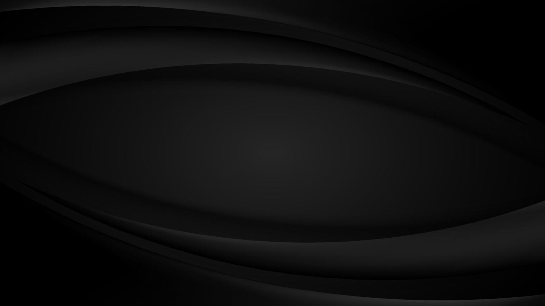 Banner web template abstract black curved overlapping layer design on dark background luxury style vector