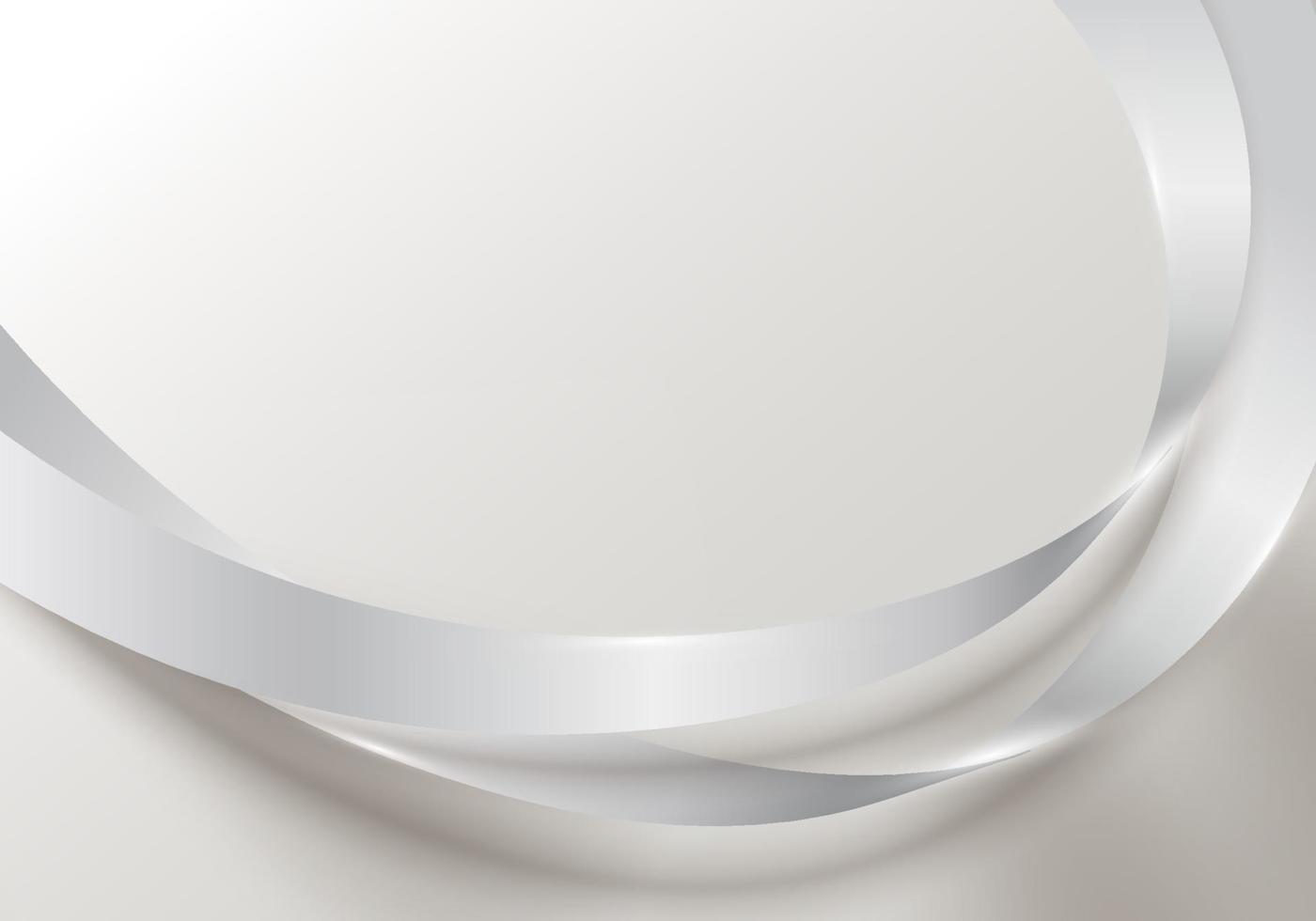 Abstract realistic elegant white ribbon wave lines on clean background luxury style vector