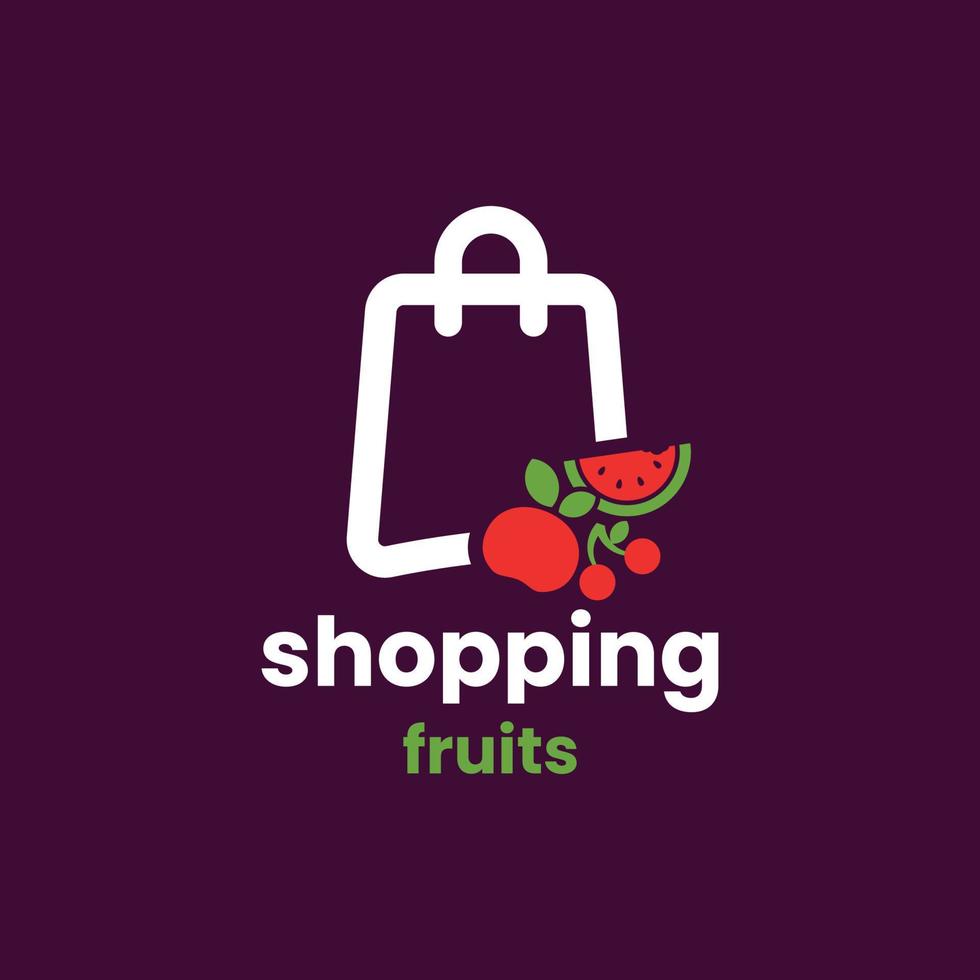 Shopping Fruits Logo vector