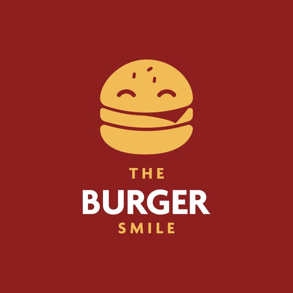 logotipo de sonrisa de hamburguesa vector