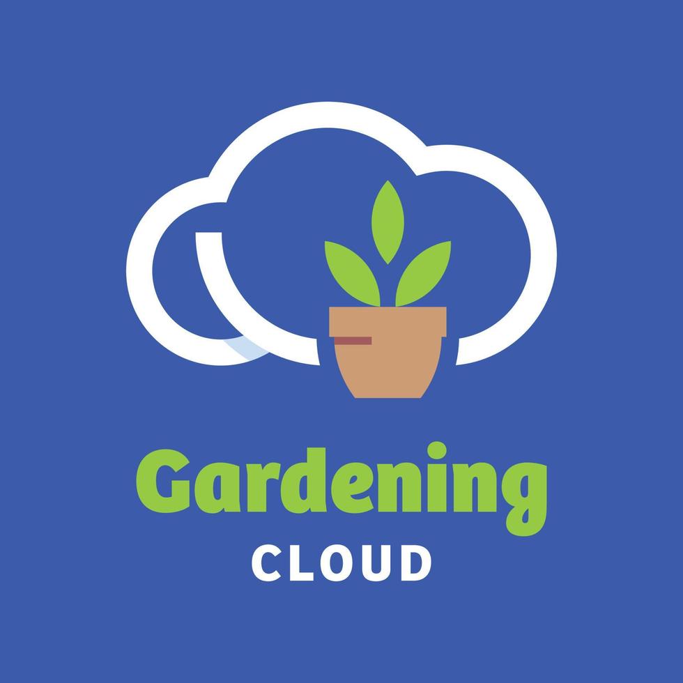 logotipo de nube de jardinería vector