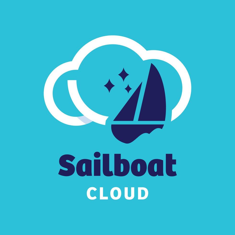 Sailboat Cloud Logo vector