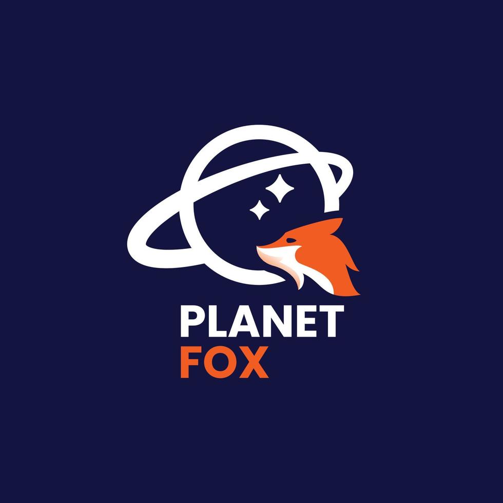 planet fox logo vector