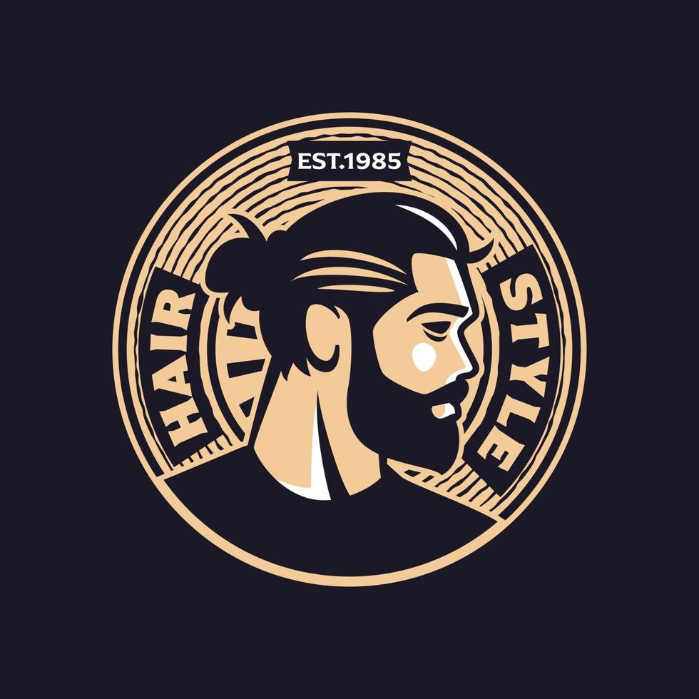 logo de hombres de aseo de barbería vector