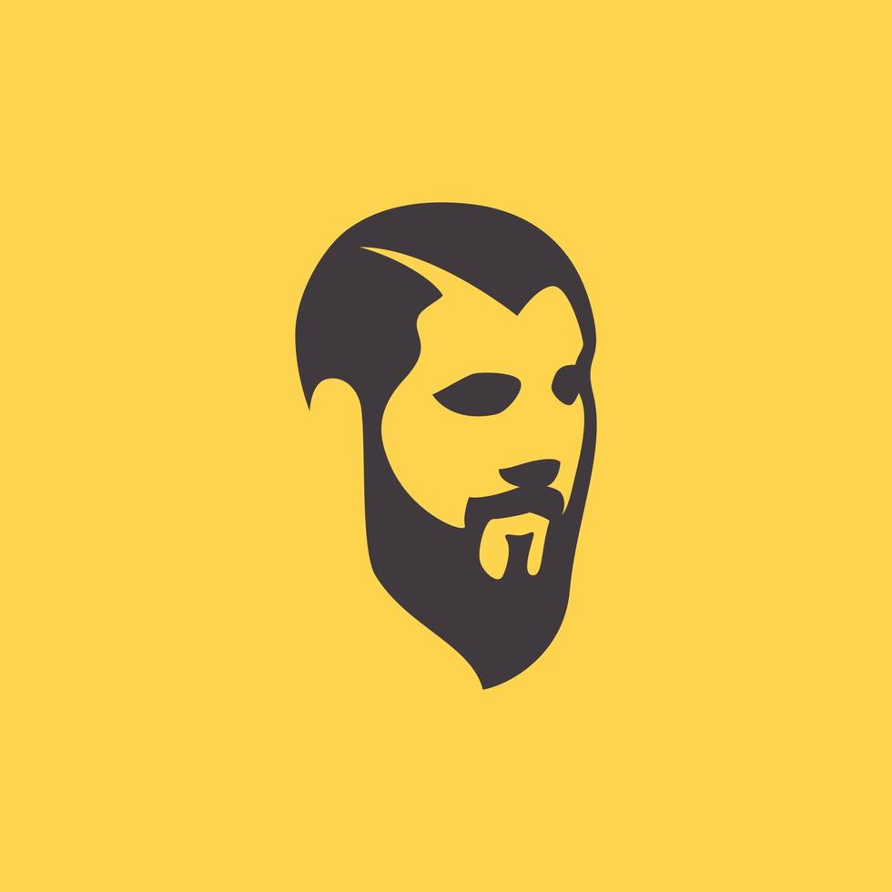 logotipo de hombre de barba vector