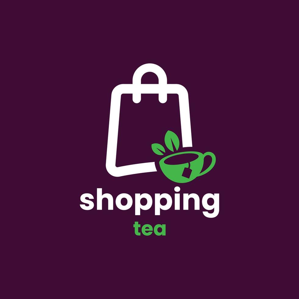 logotipo de té de compras vector