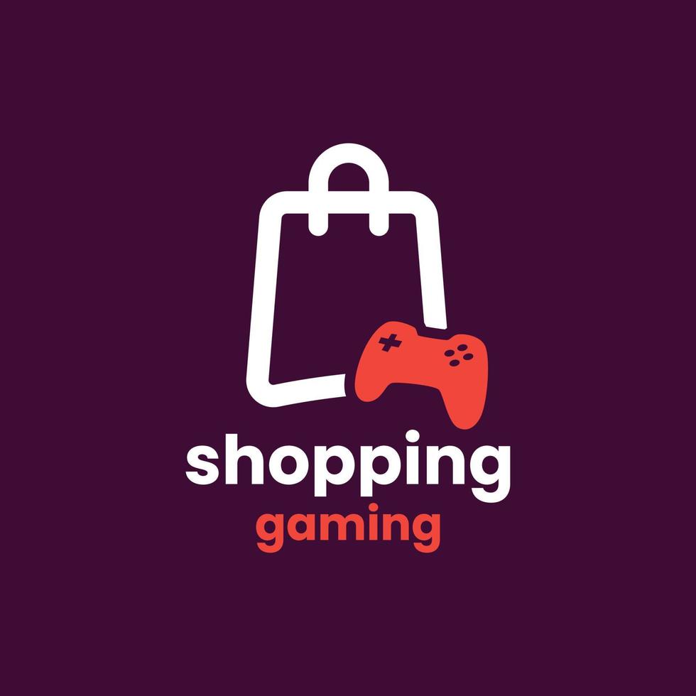 logotipo de juegos de compras vector