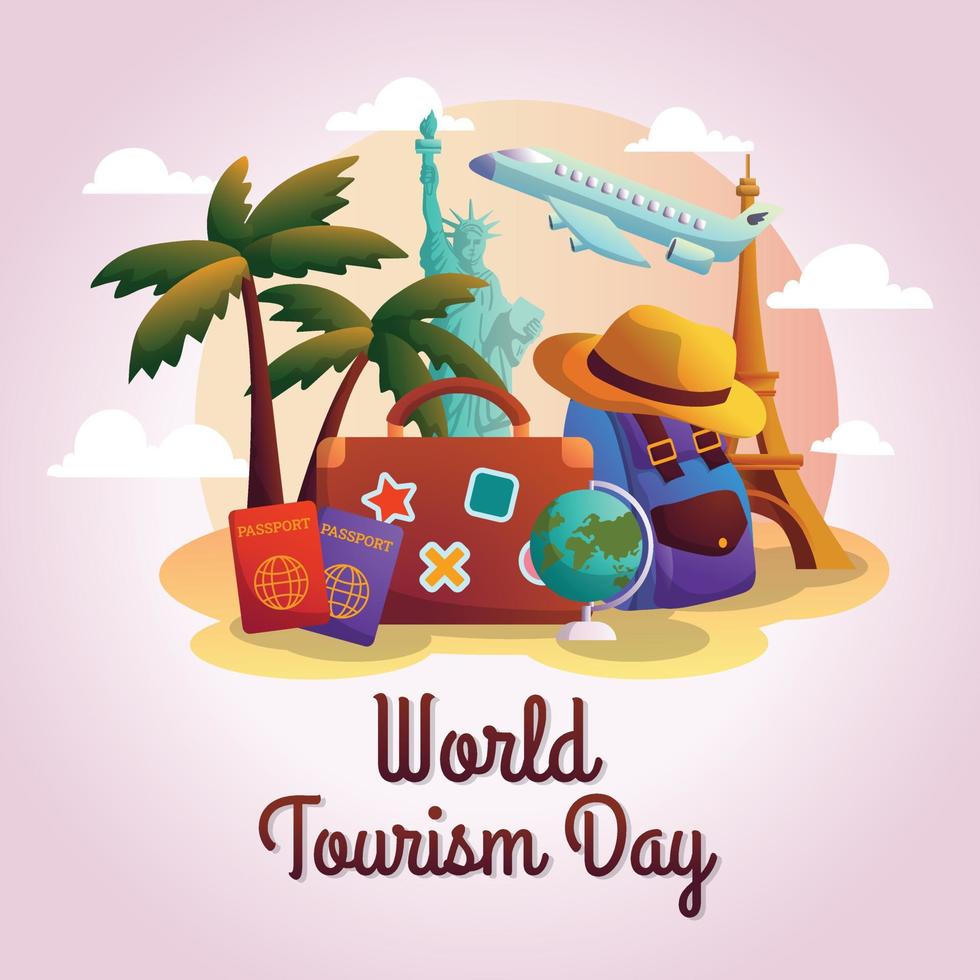 concepto del día mundial del turismo vector