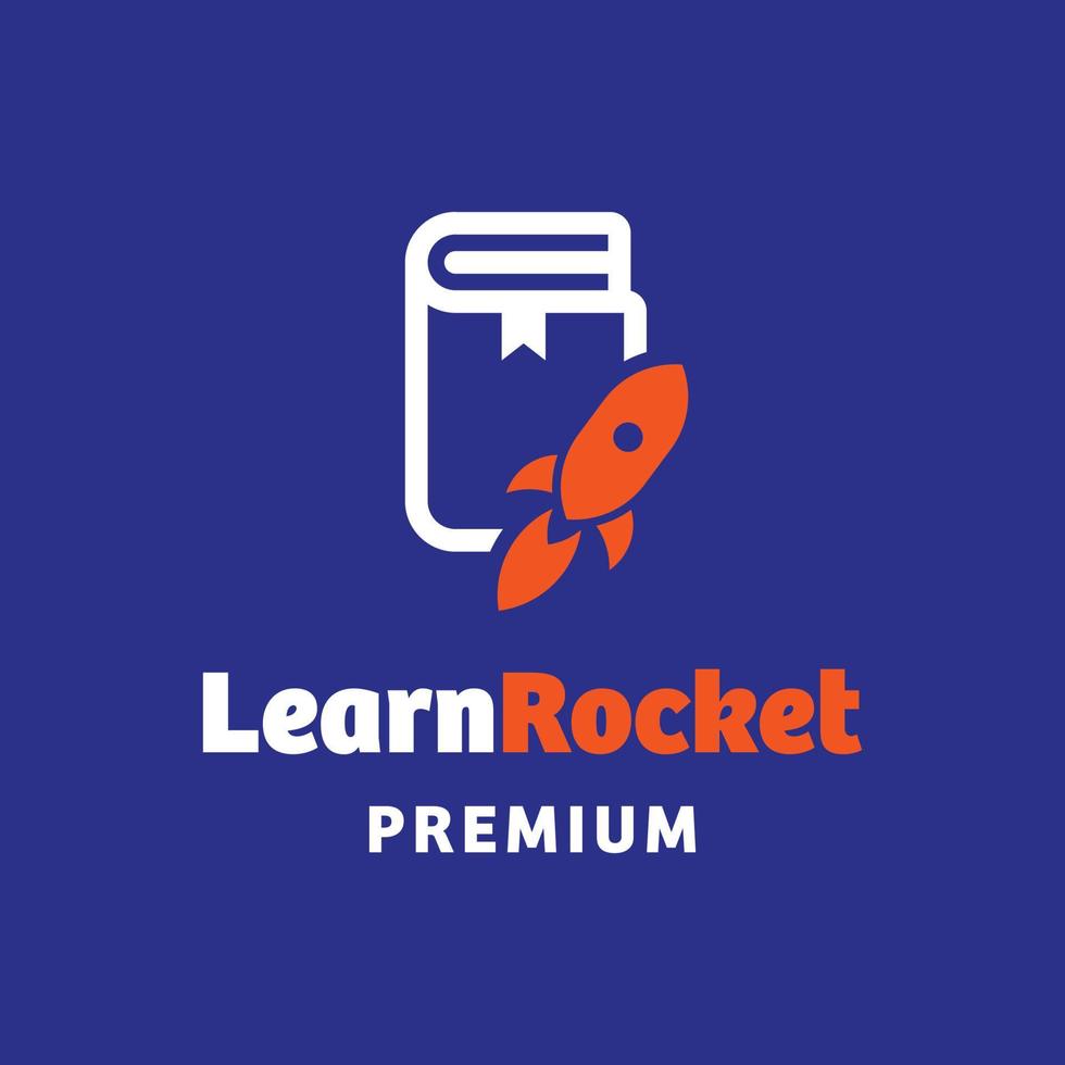 aprende el logotipo del cohete vector