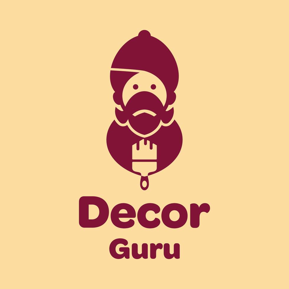 logotipo de gurú de la decoración vector