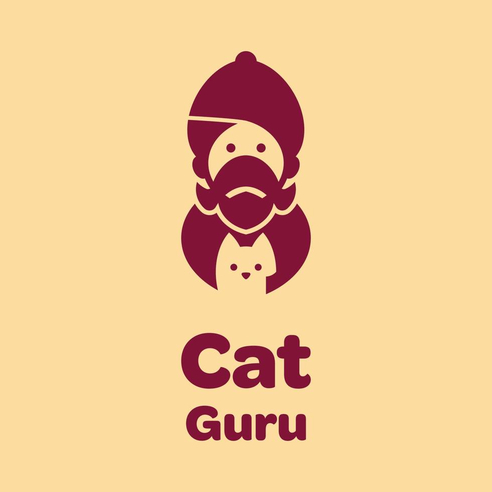 Cat Guru Logo vector