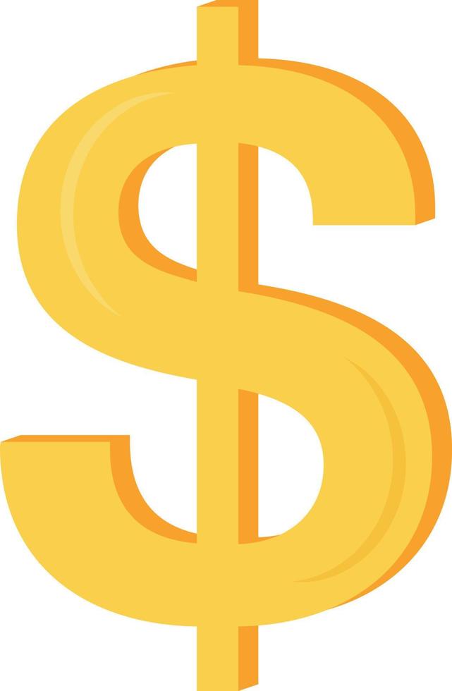 objeto vectorial de color semiplano de signo de dólar vector