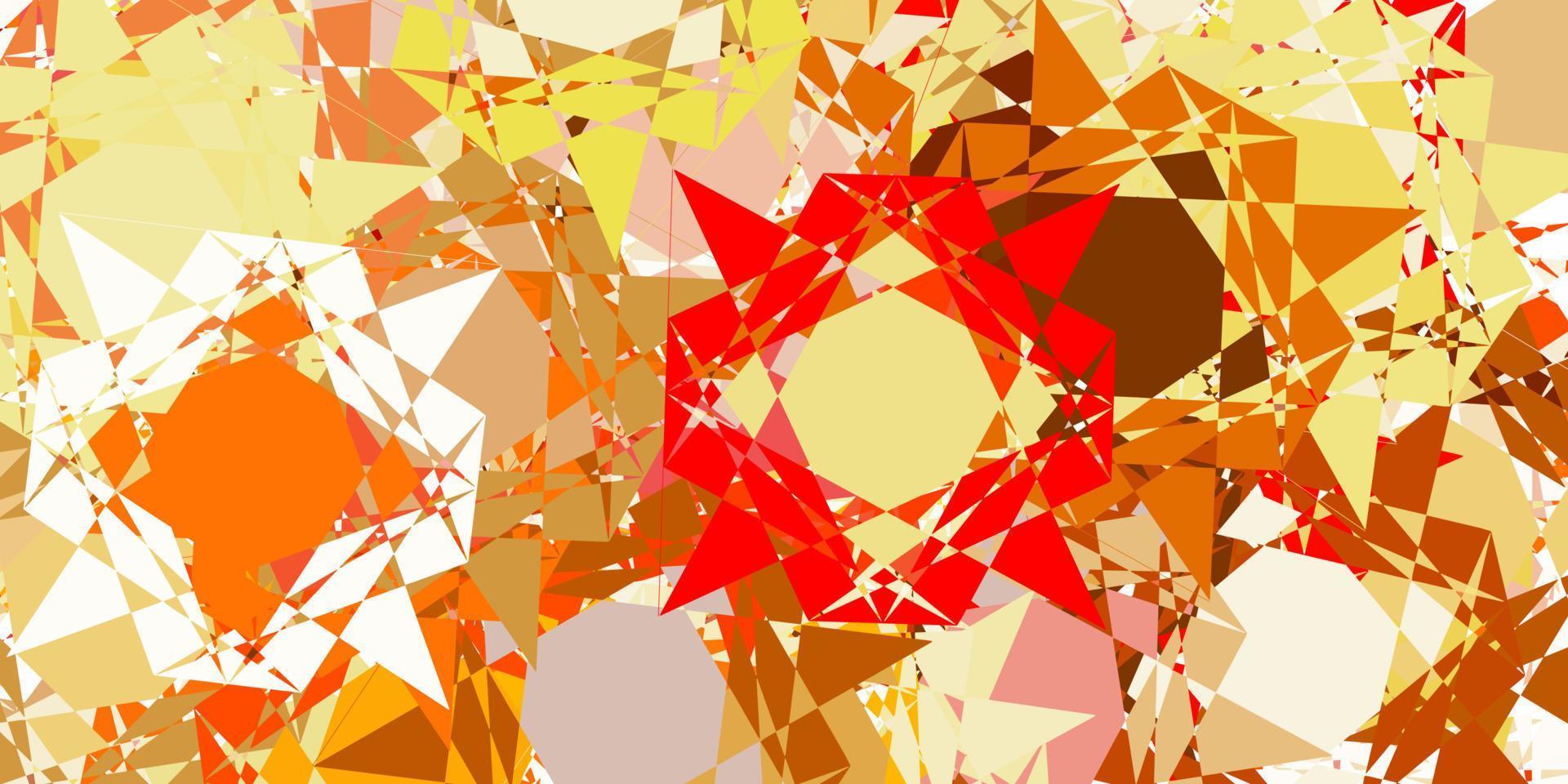 Light red, yellow vector backdrop with triangles, lines.