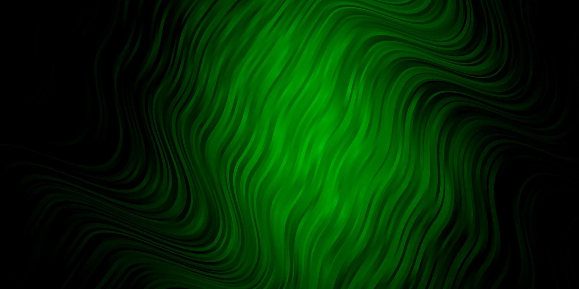 Dark Green vector texture with curves.