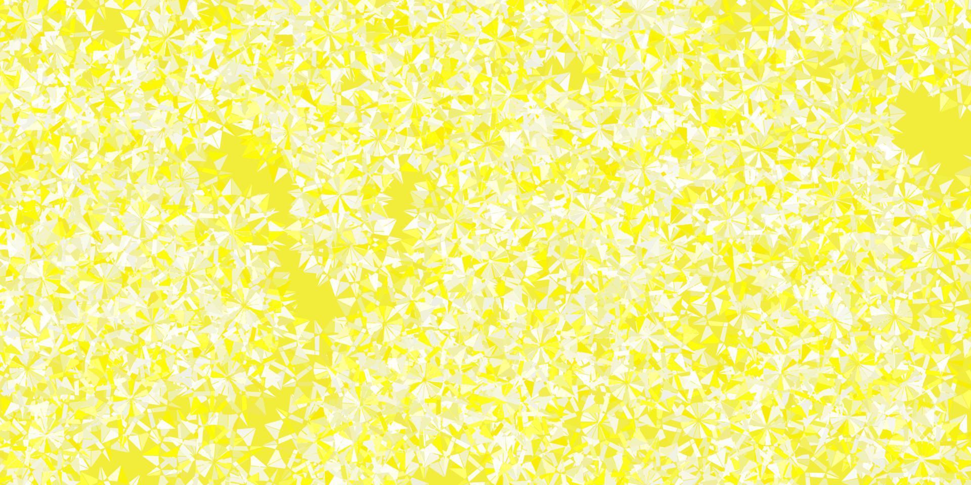 Light yellow vector pattern with colored snowflakes.
