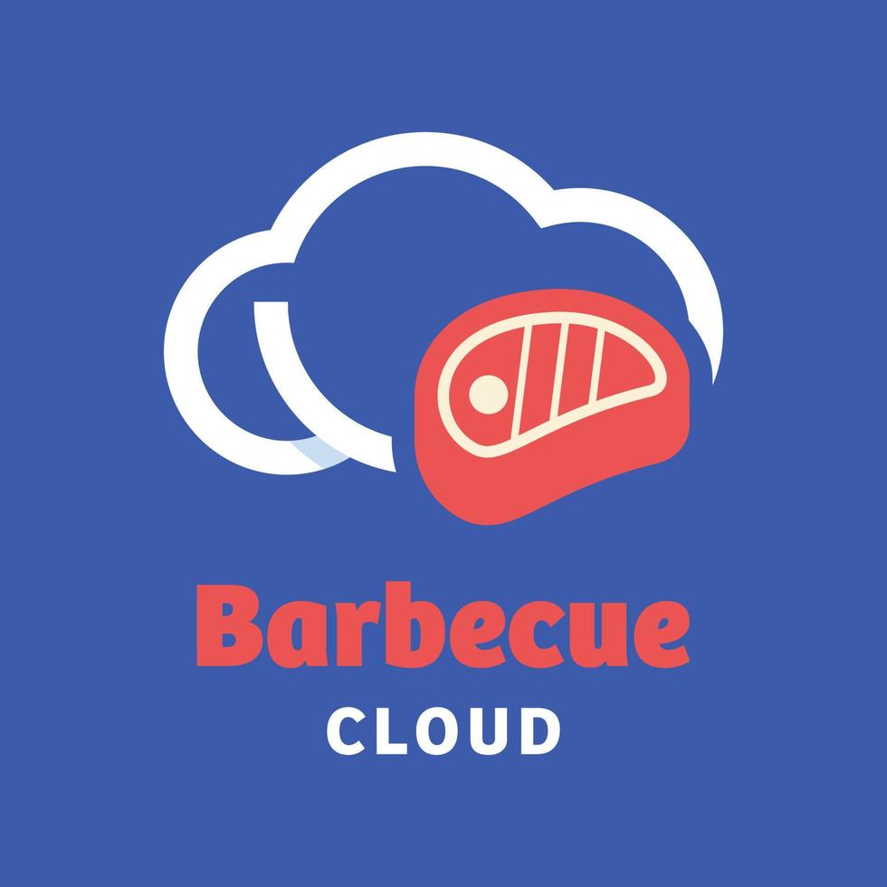 barbecue cloud logo vector