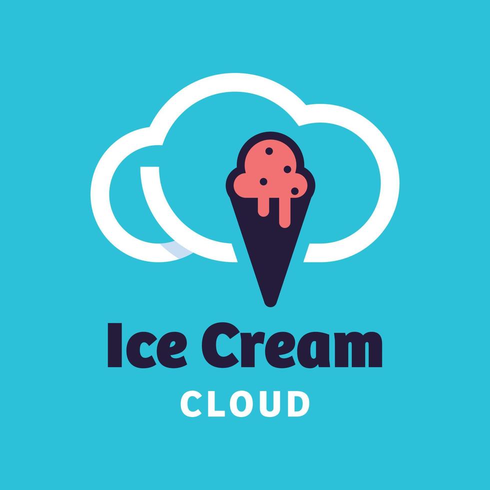 logotipo de la nube de helado vector