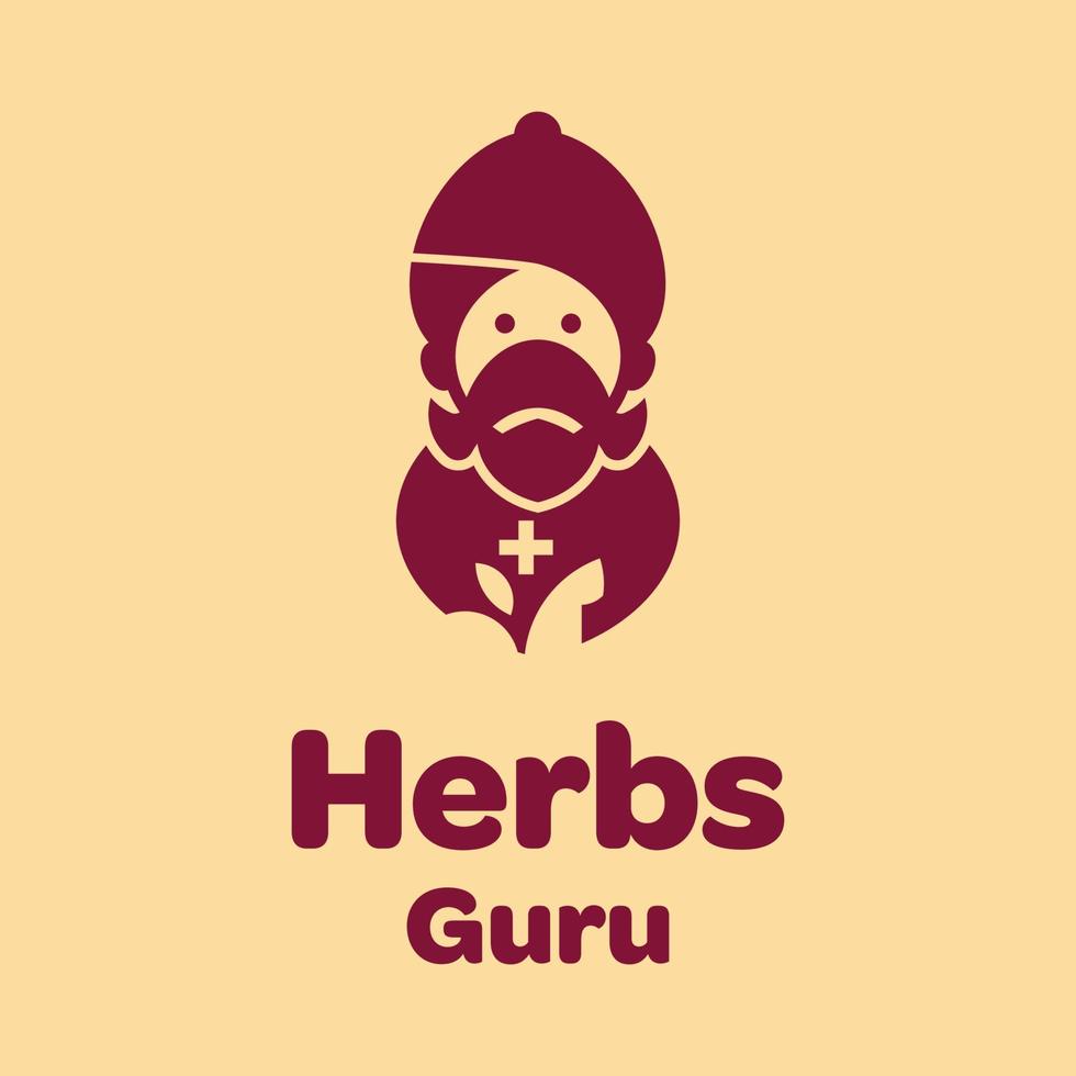 logotipo del gurú de las hierbas vector