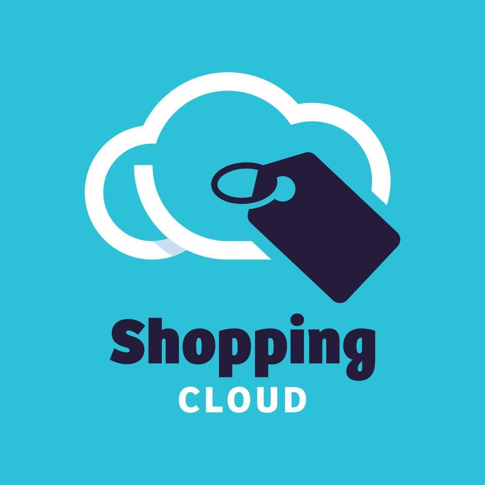 logotipo de la nube de compras vector