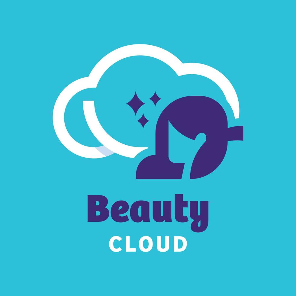 beauty cloud logo vector