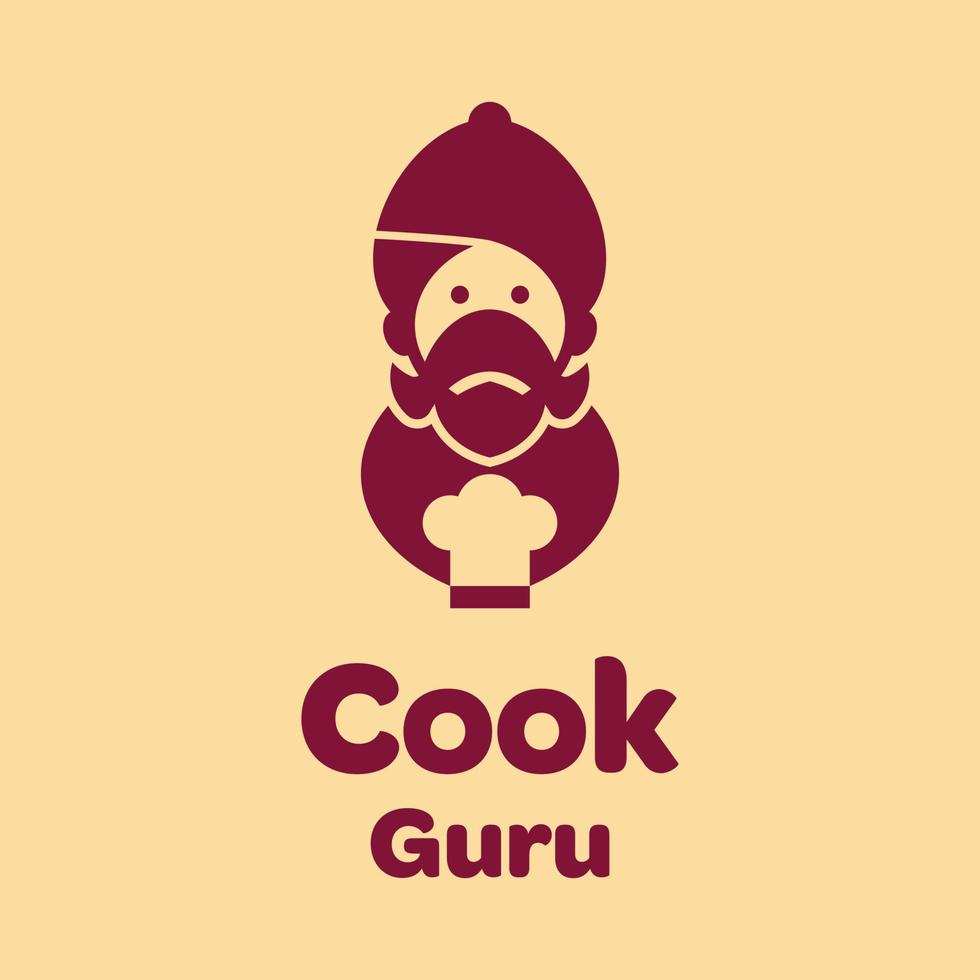 logotipo de cocinero gurú vector