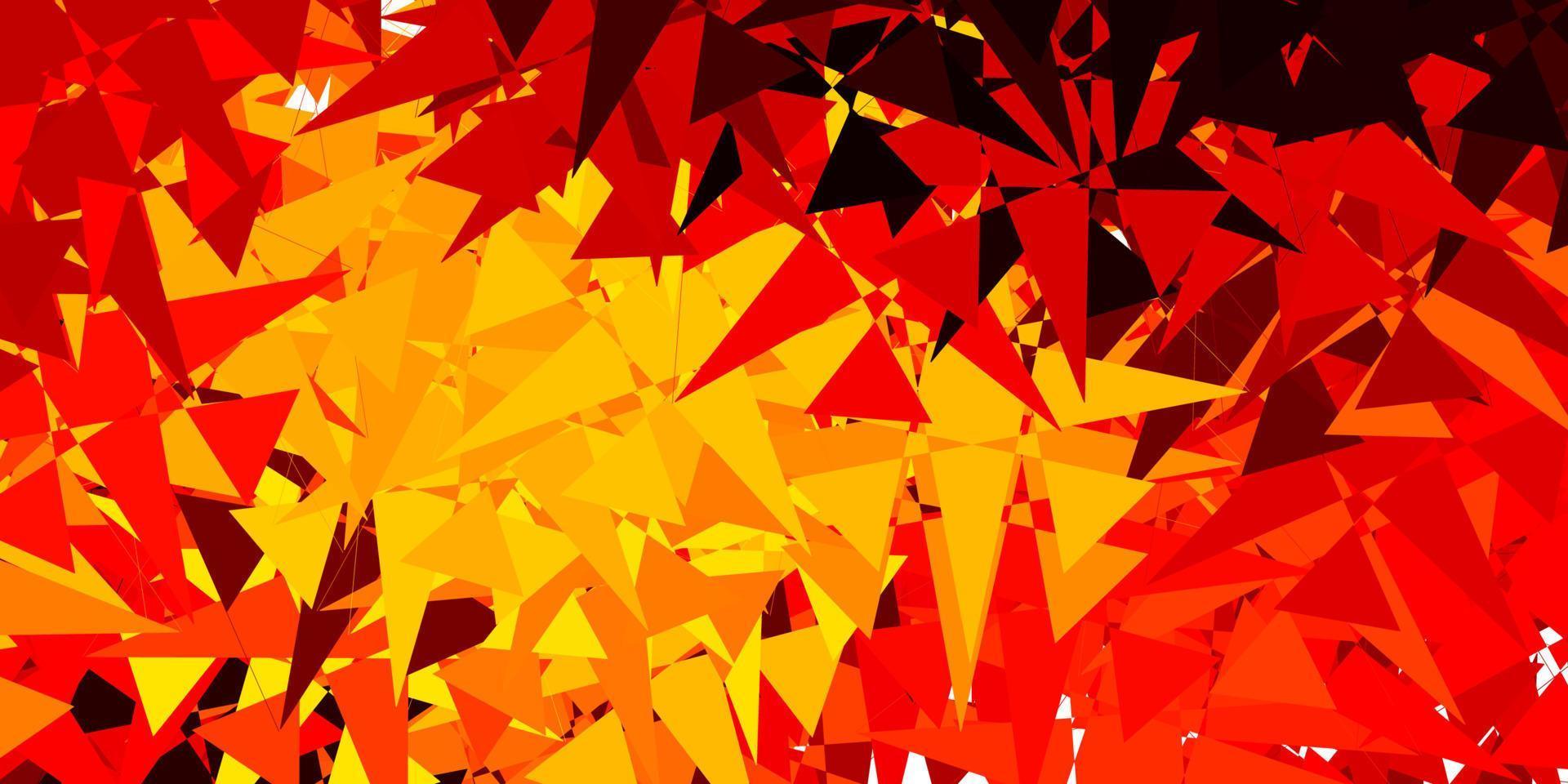 Dark Red, Yellow vector background with triangles.