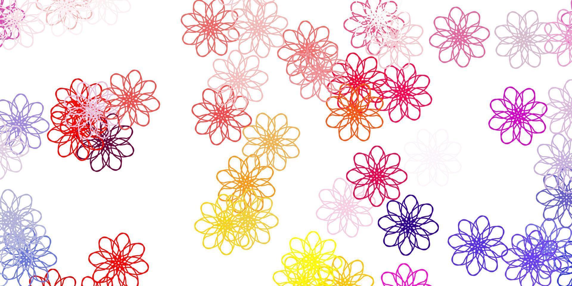 Light Red, Yellow vector natural backdrop with flowers.