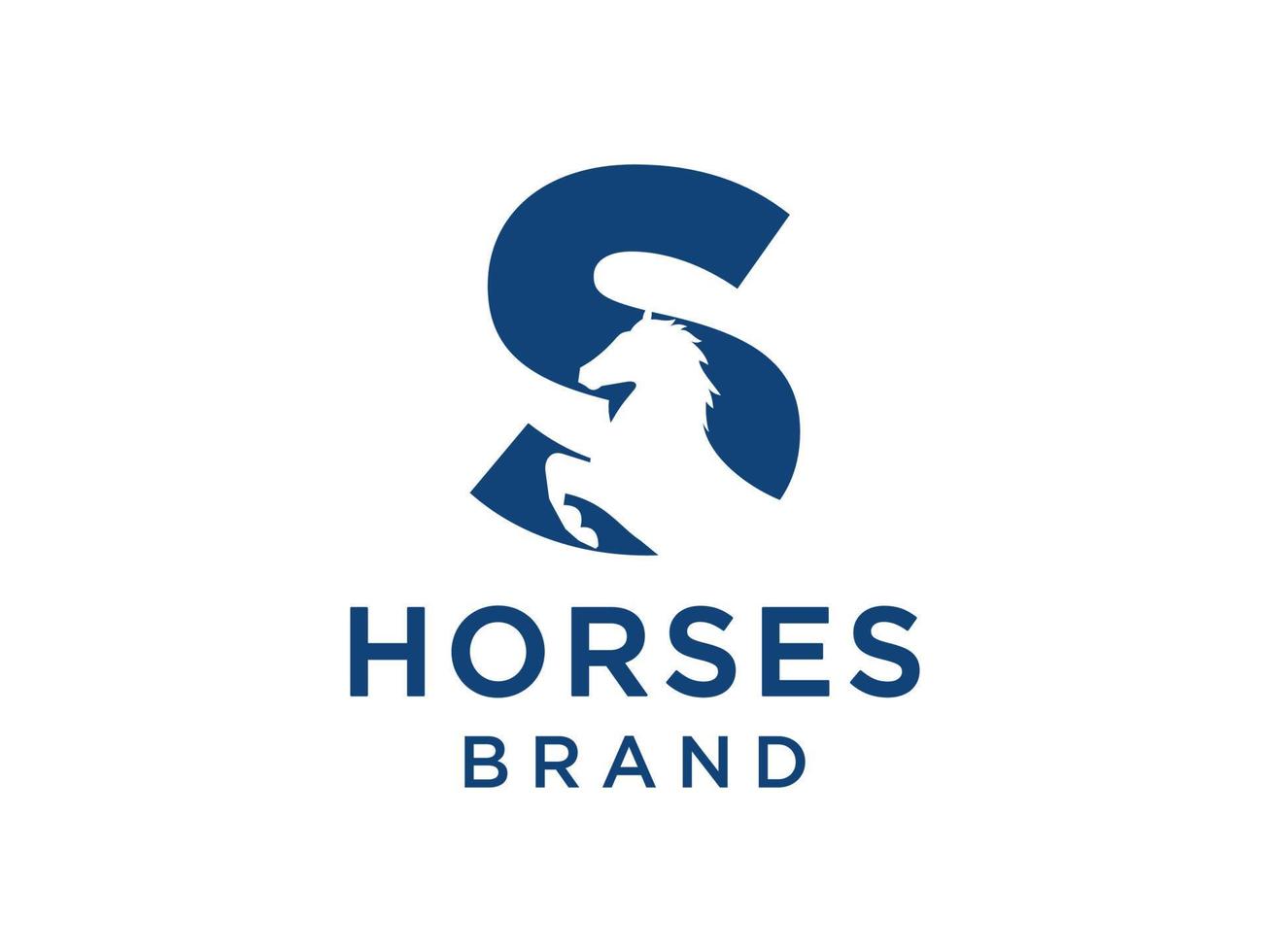 el diseño del logotipo con la letra inicial s se combina con un símbolo de cabeza de caballo moderno y profesional vector