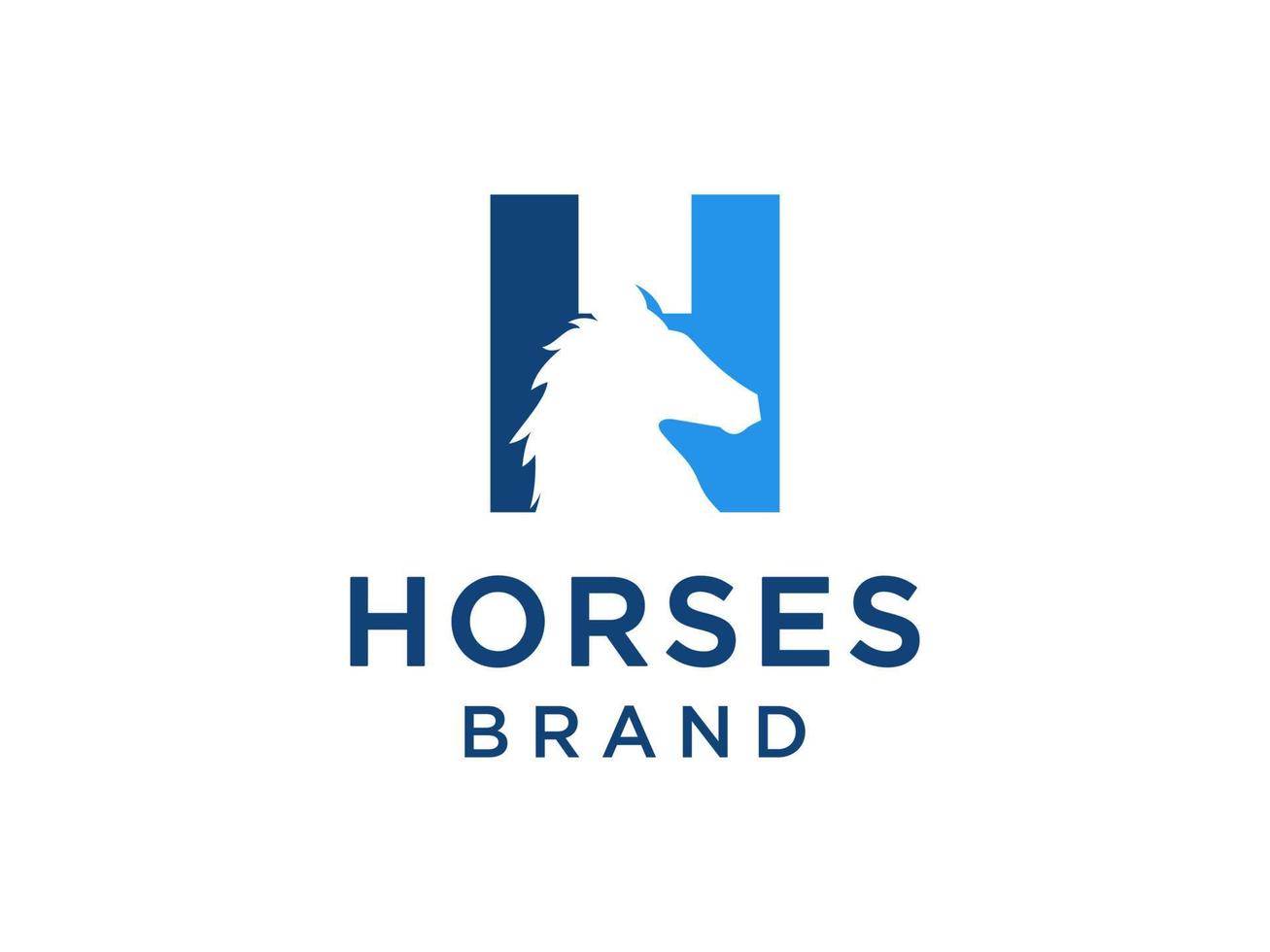 The logo design with the initial letter H is combined with a modern and professional horse head symbol vector
