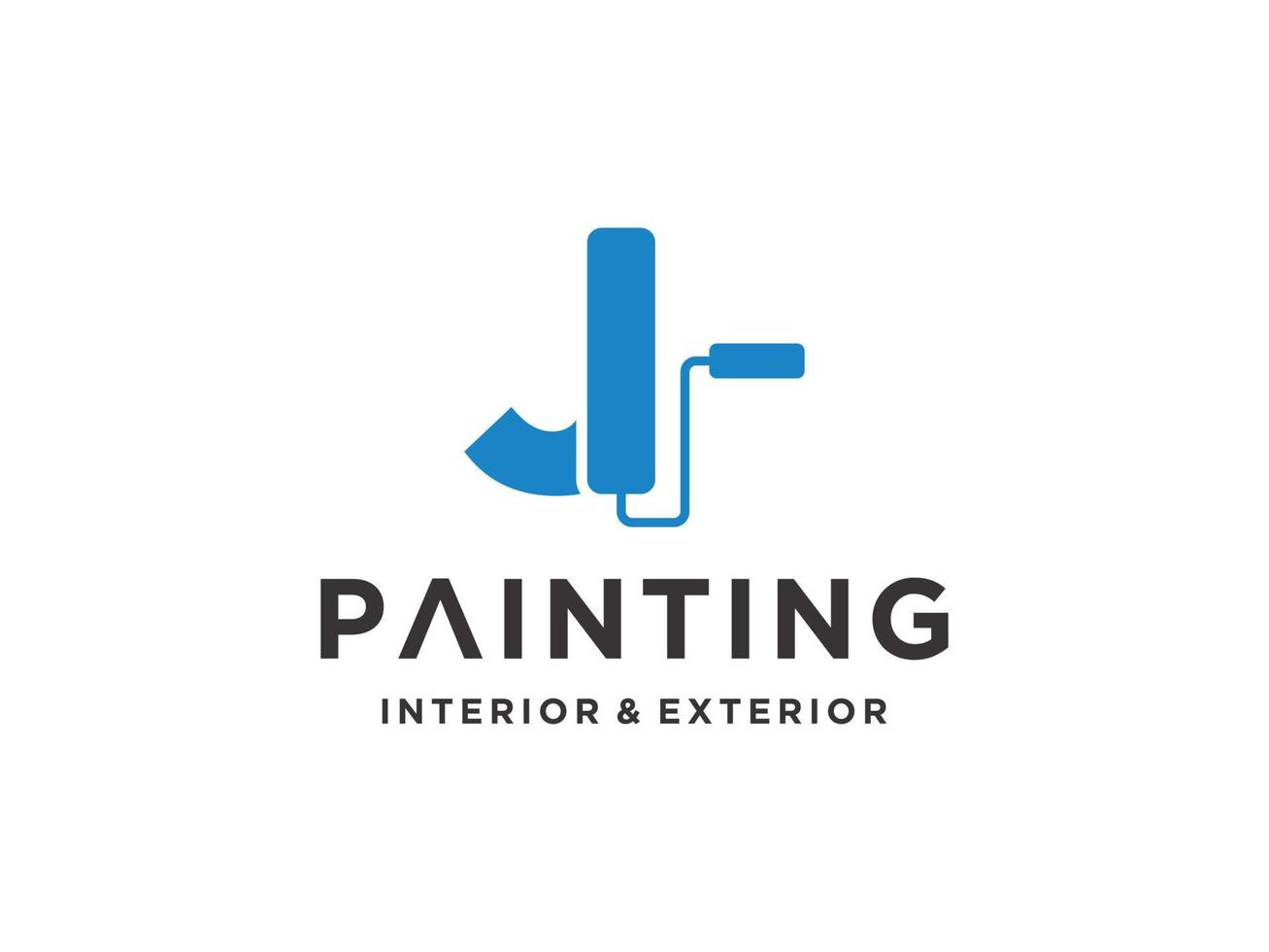 Painting logo template with initial J concept Premium Vector