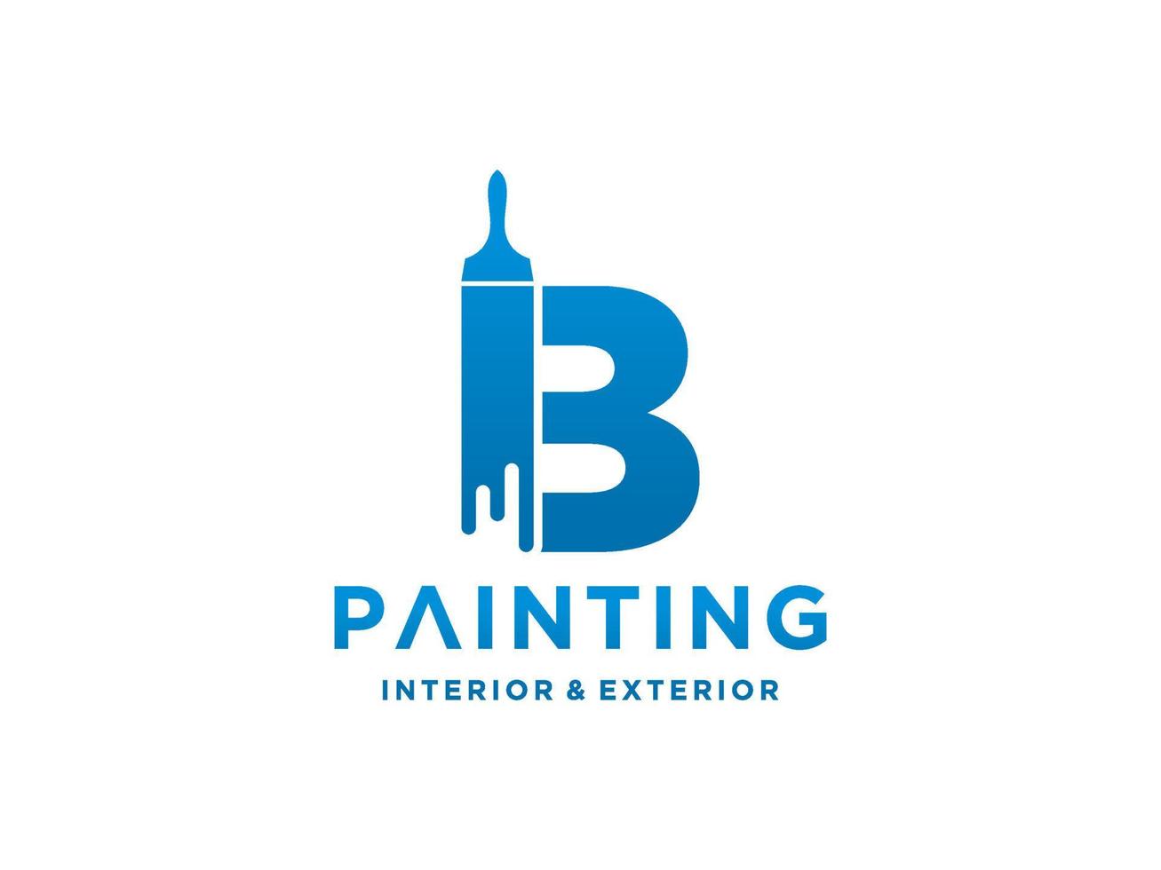 Painting logo template with initial B concept Premium Vector