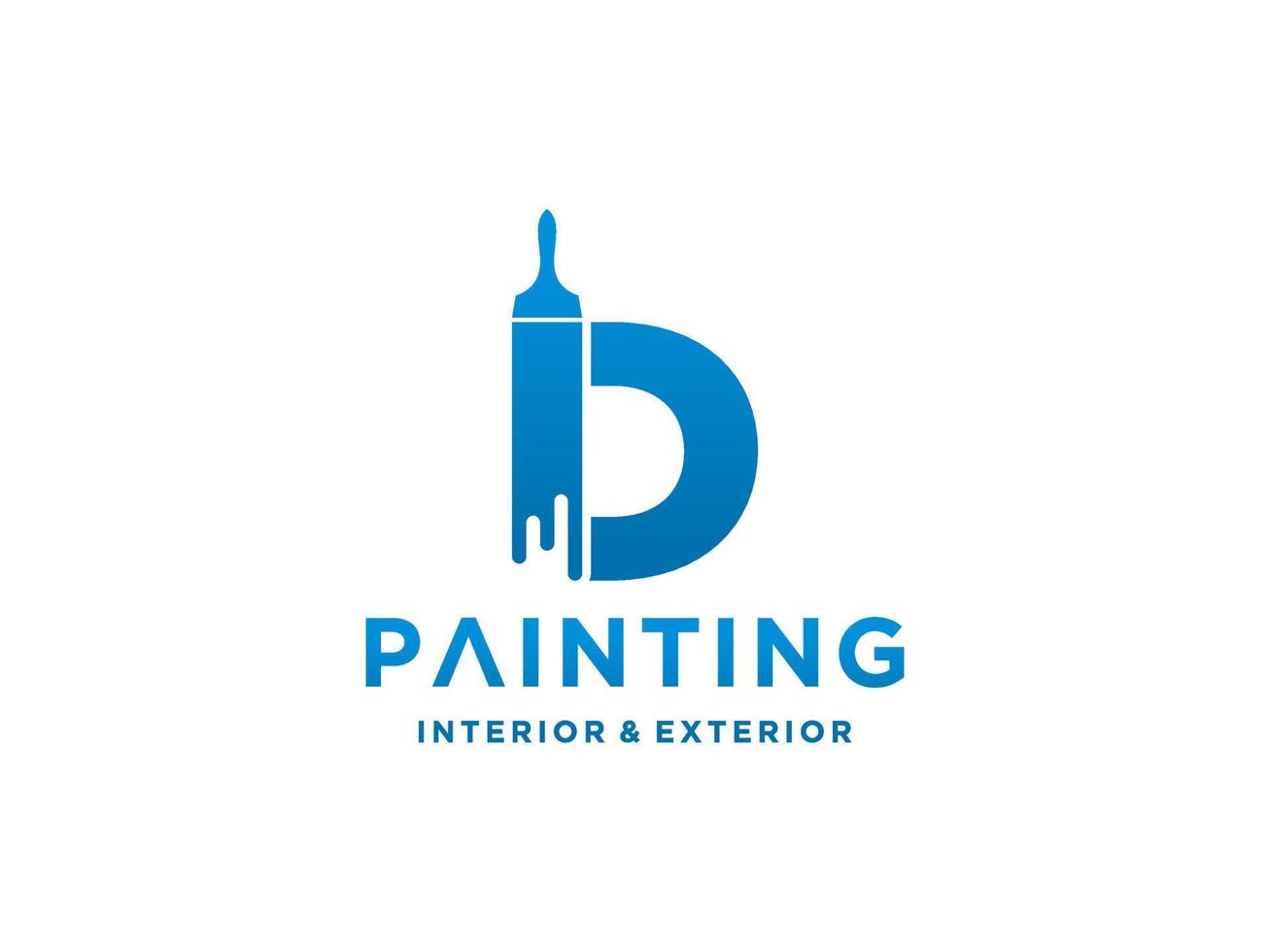 Painting logo template with initial D concept Premium Vector