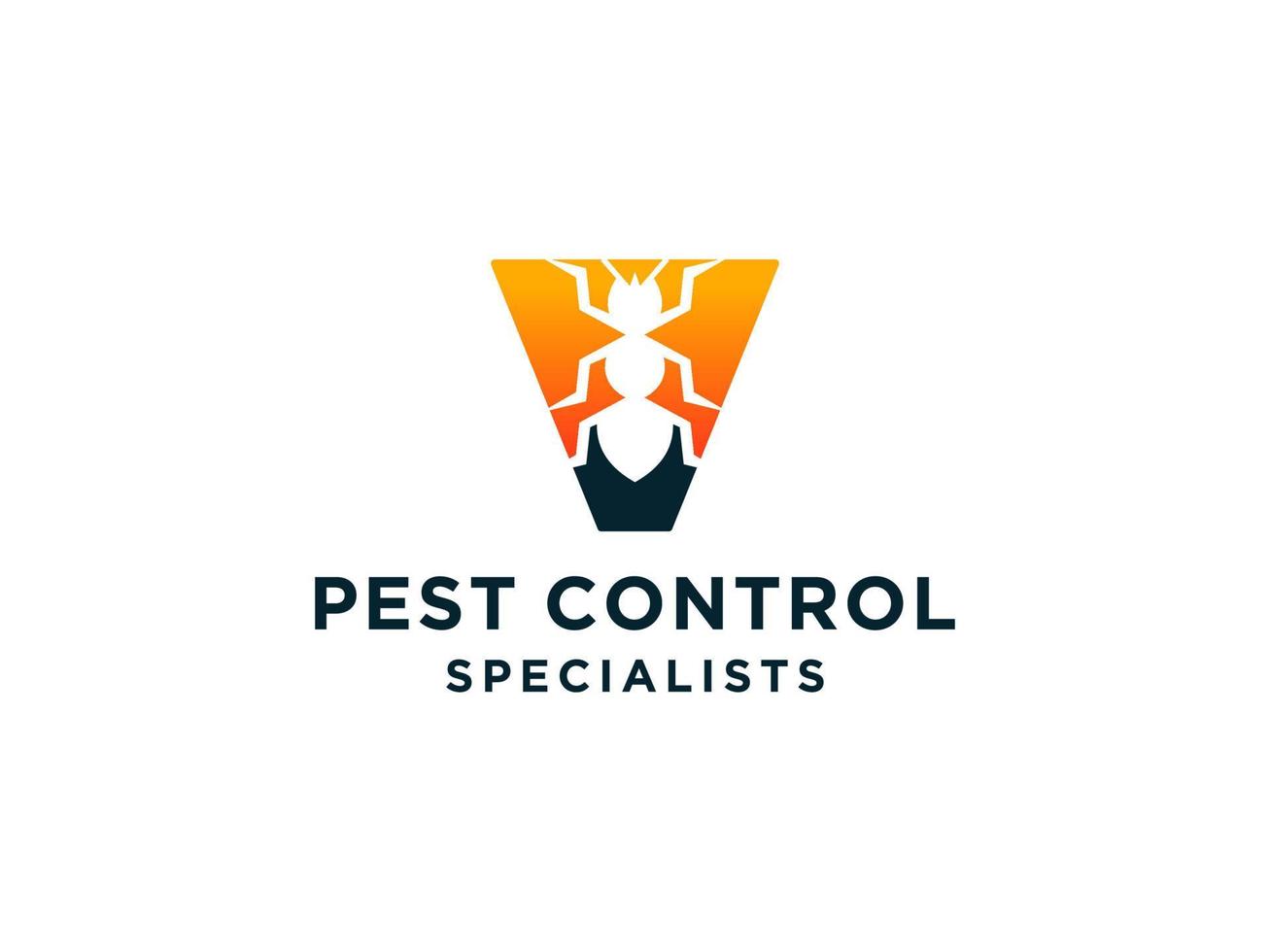 Letter Initial V Pest Control Logo Design with Insect Silhouette Shape Combination. vector