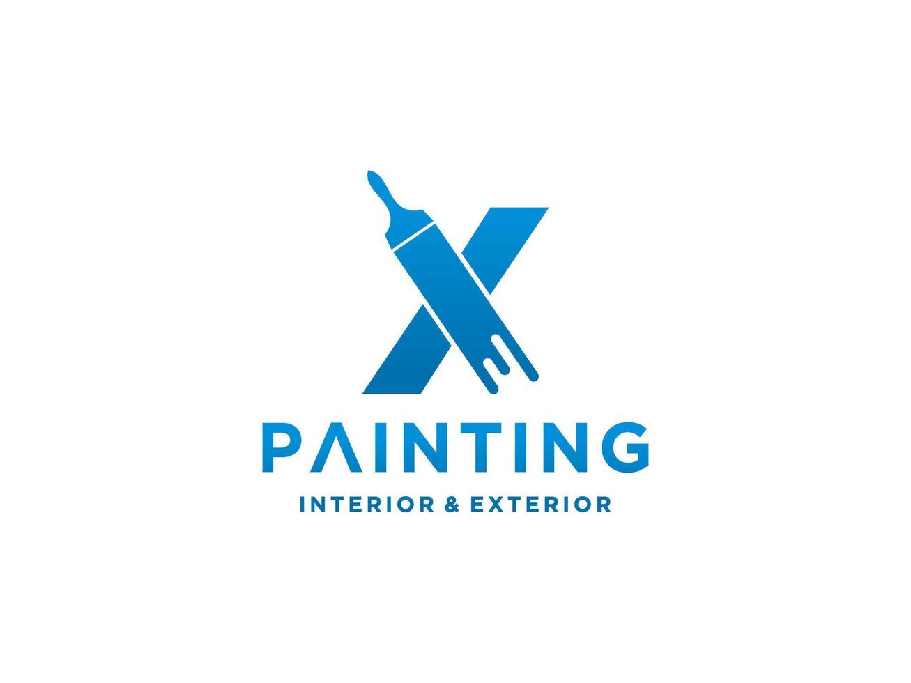 Painting logo template with initial X concept Premium Vector