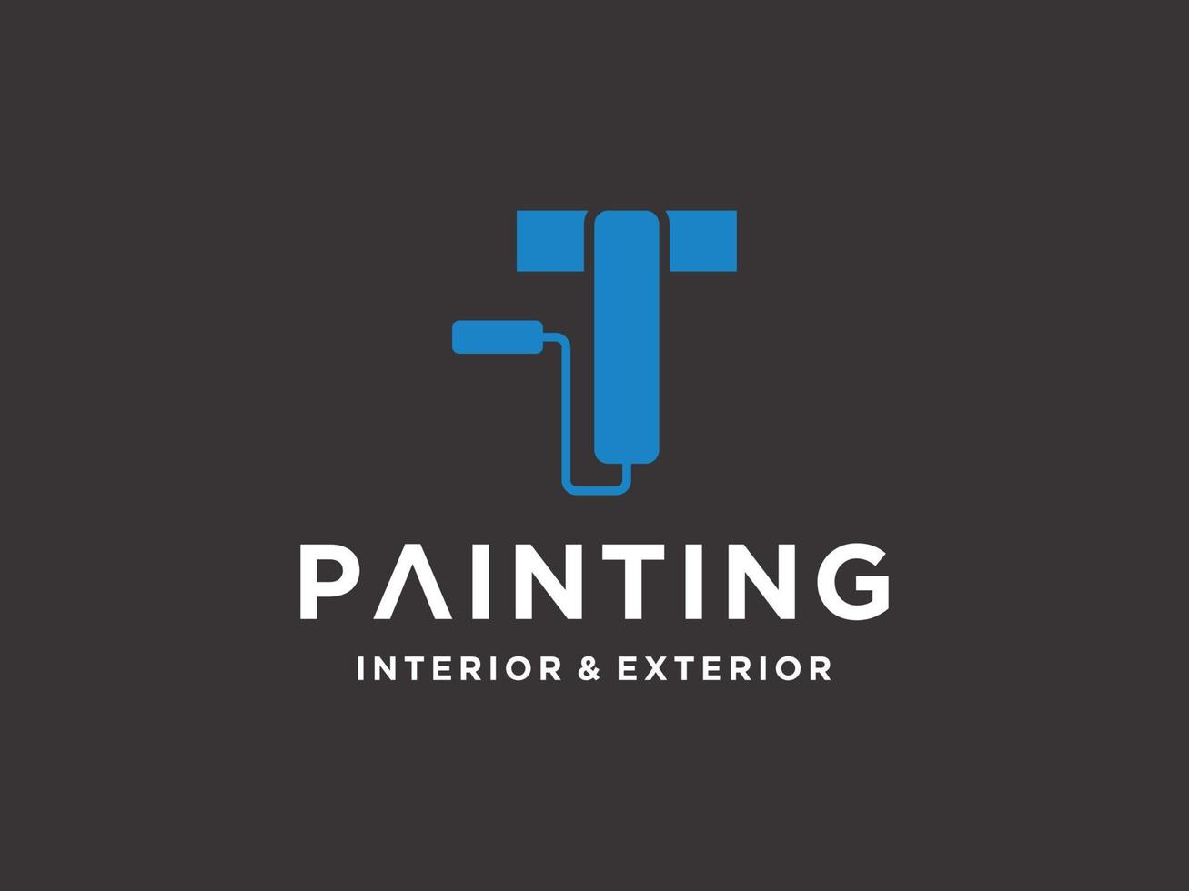 Painting logo template with initial T concept Premium Vector