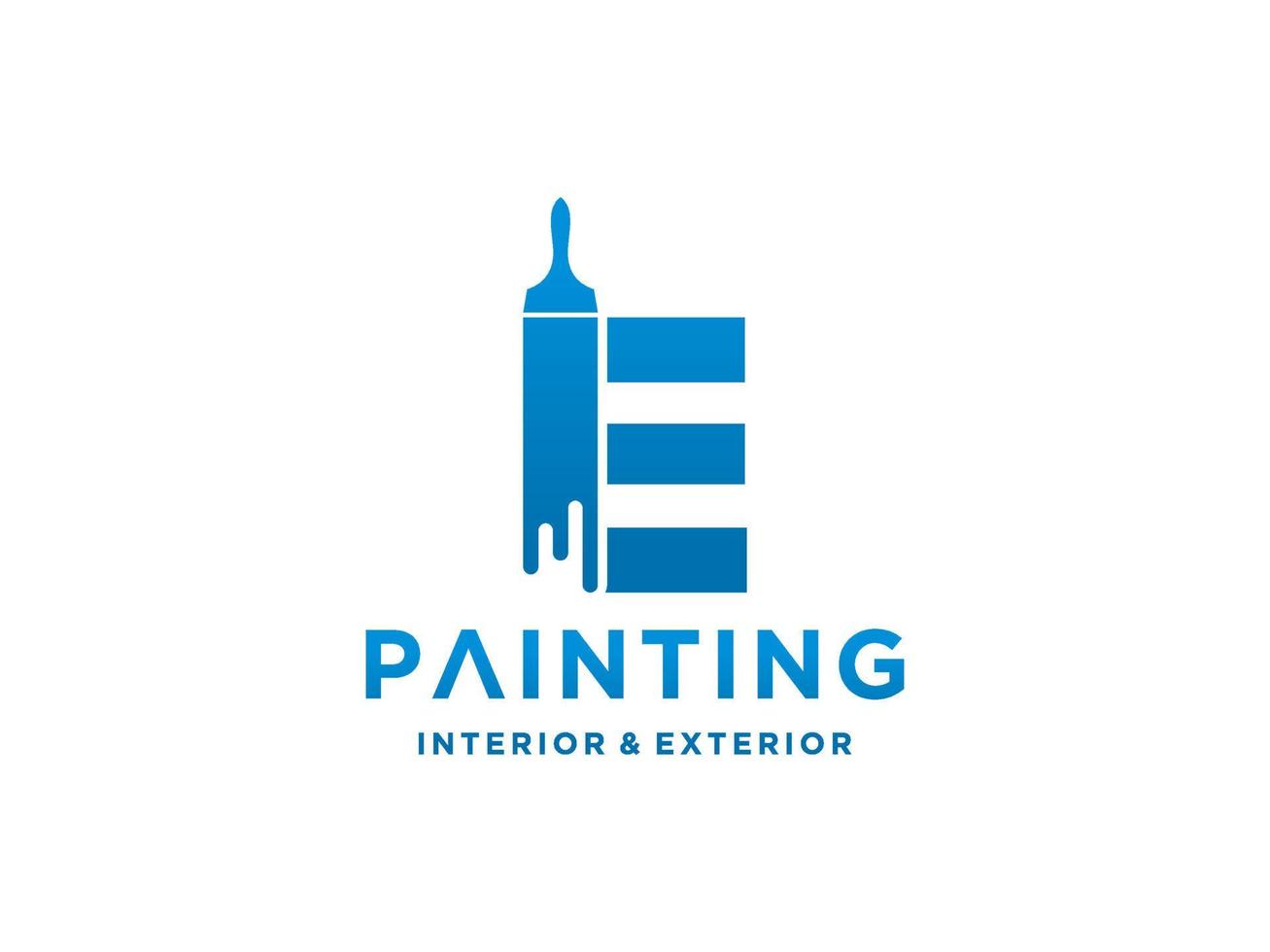 Painting logo template with initial E concept Premium Vector