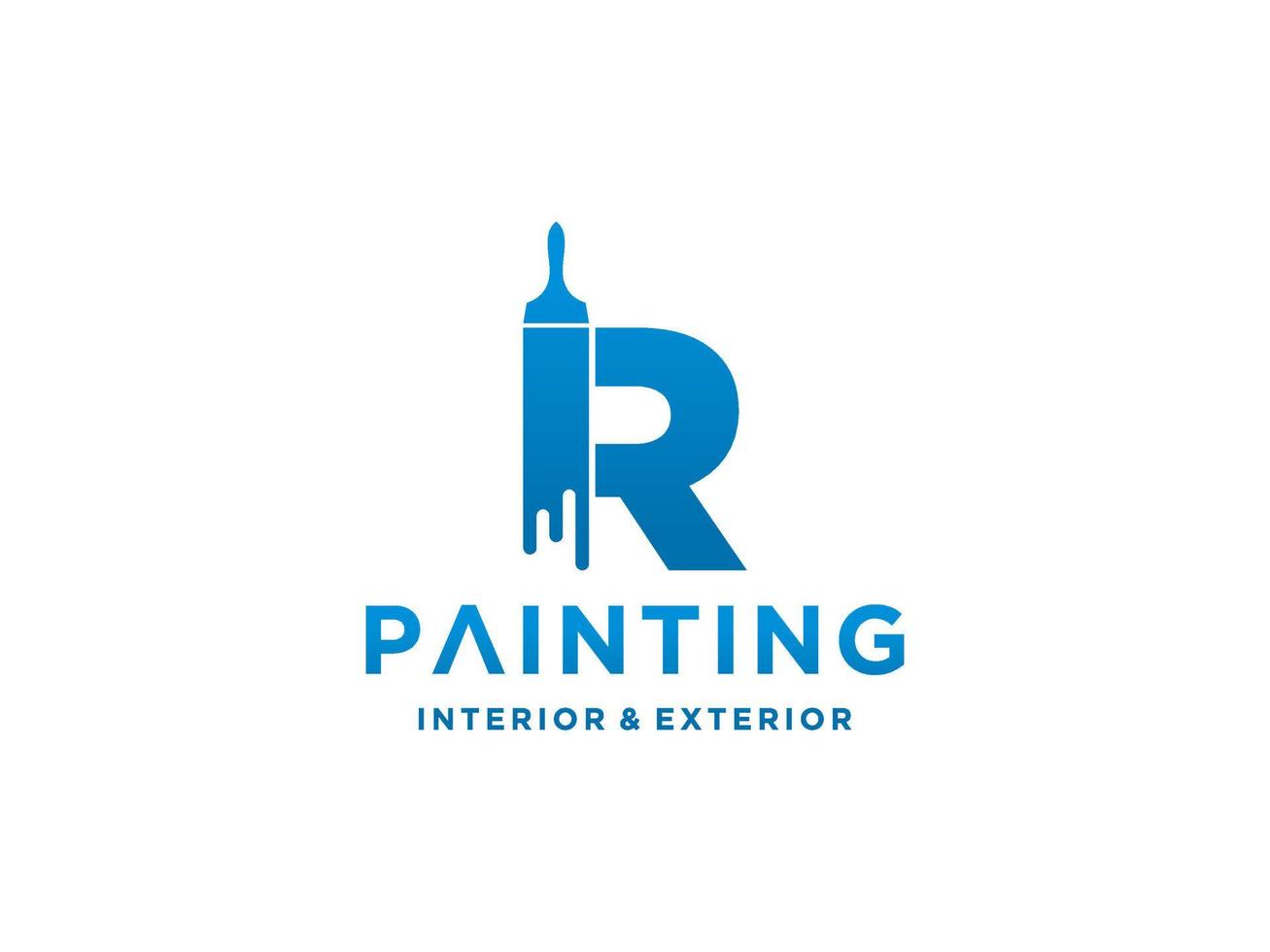 plantilla de logotipo de pintura con vector premium de concepto r inicial