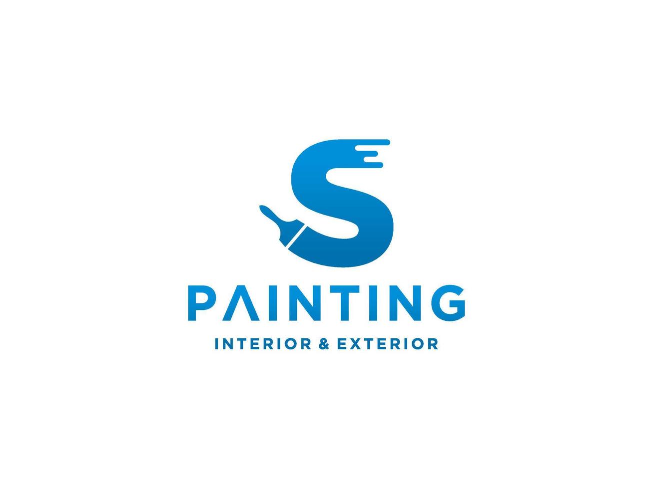 plantilla de logotipo de pintura con vector premium de concepto inicial s