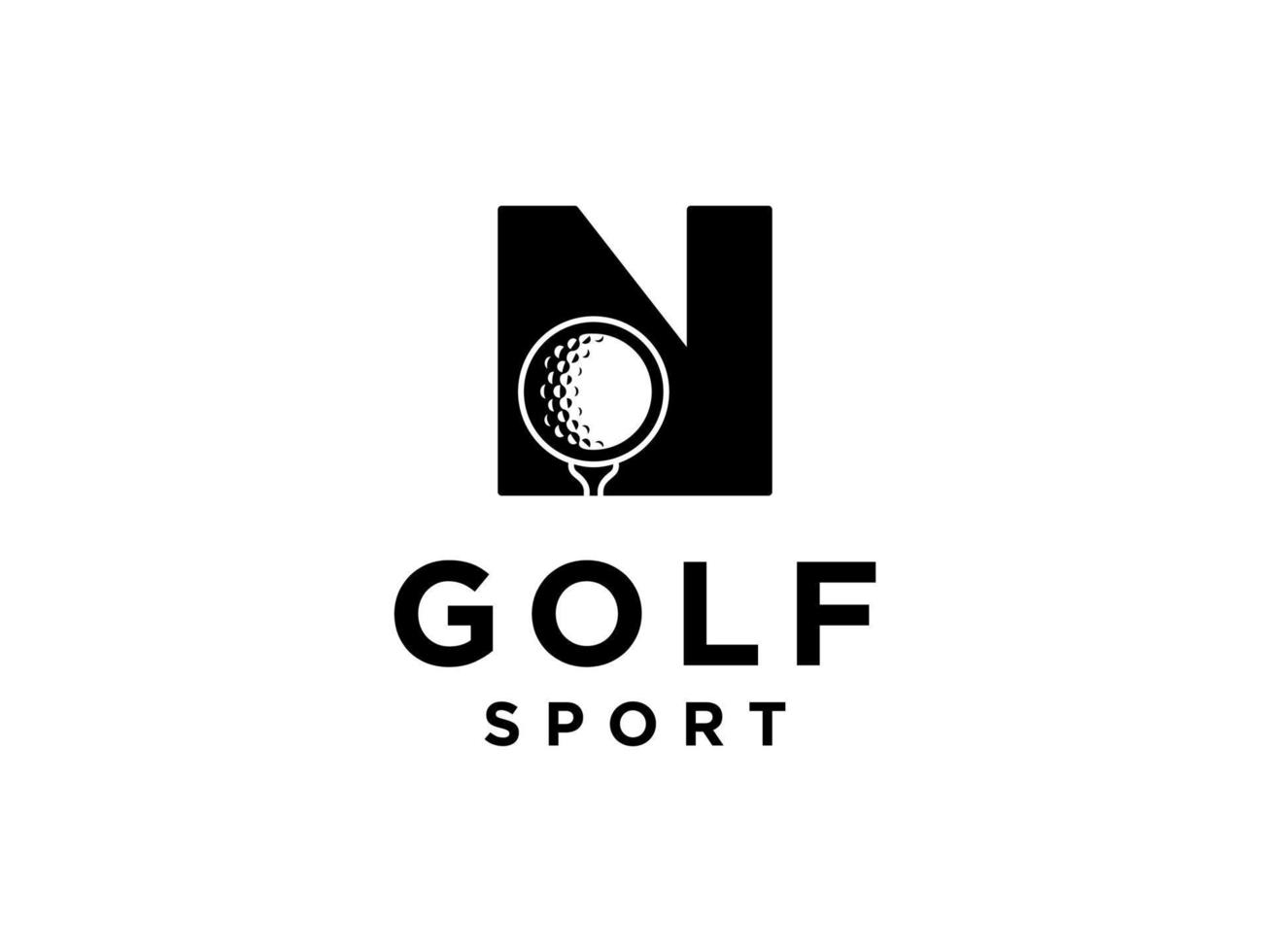 Golf Sport Logo. Letter N for Golf Logo Design Vector Template.