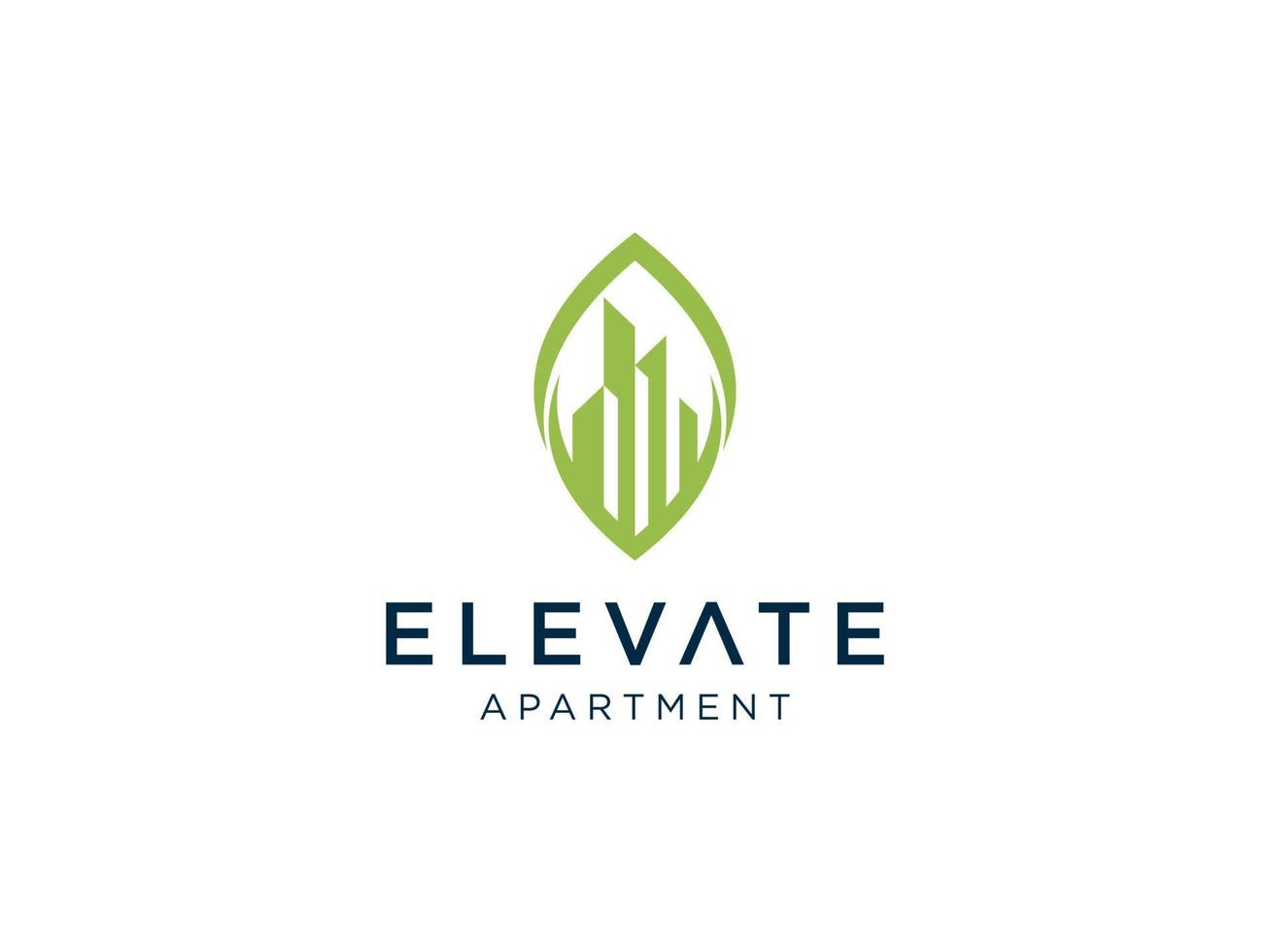 Simple modern building architecture logo design with line art skyscraper graphic vector