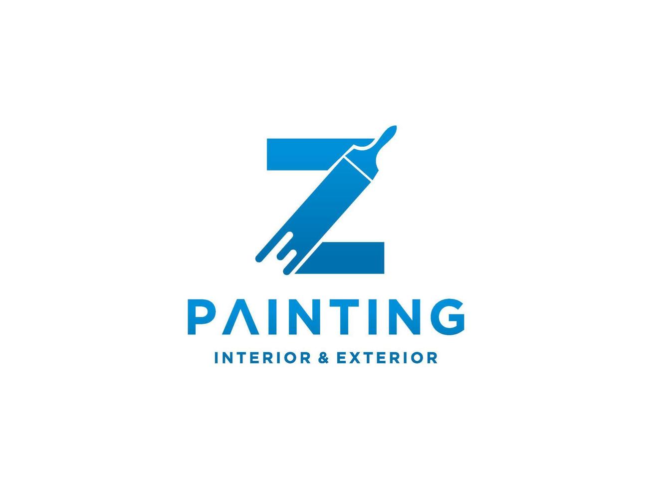 Painting logo template with initial Z concept Premium Vector