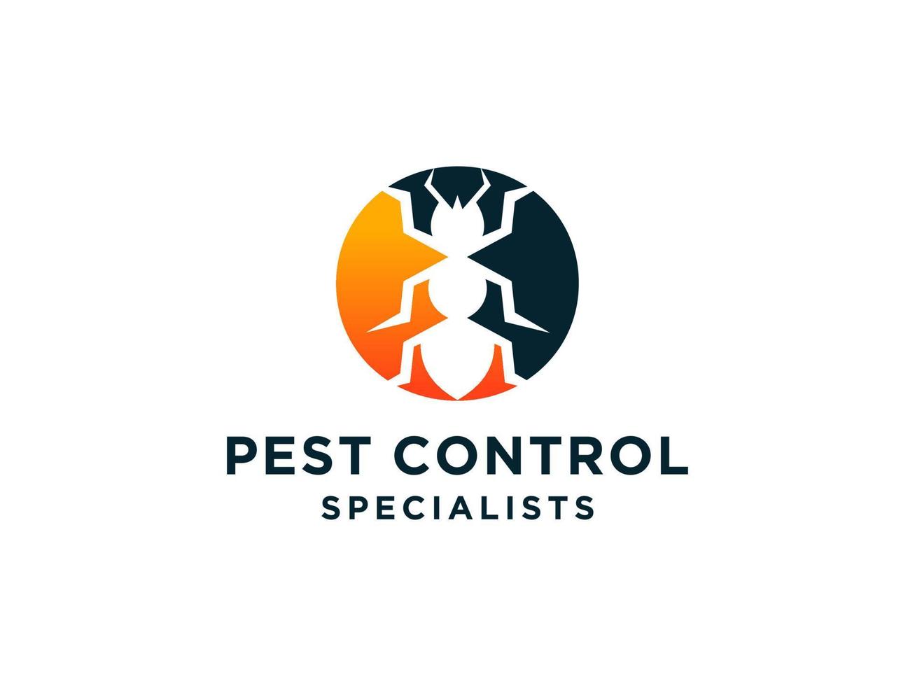 Letter Initial O Pest Control Logo Design with Insect Silhouette Shape Combination. vector