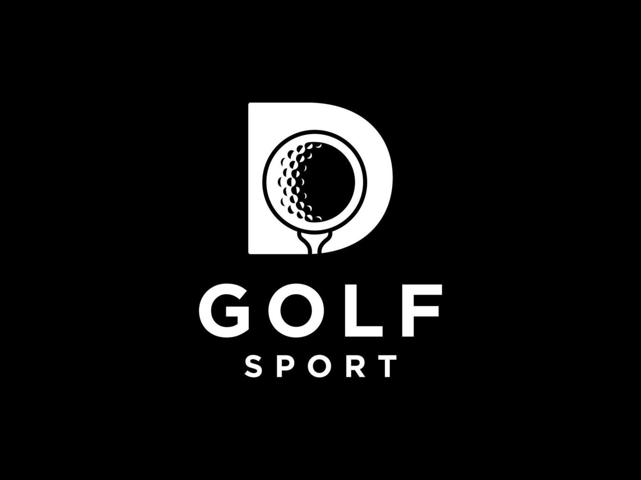 logotipo deportivo de golf. letra d para la plantilla de vector de diseño de logotipo de golf.