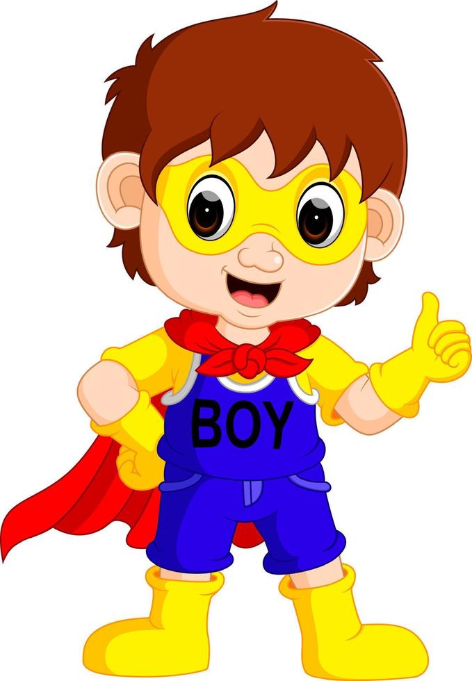 superhero boy cartoon vector