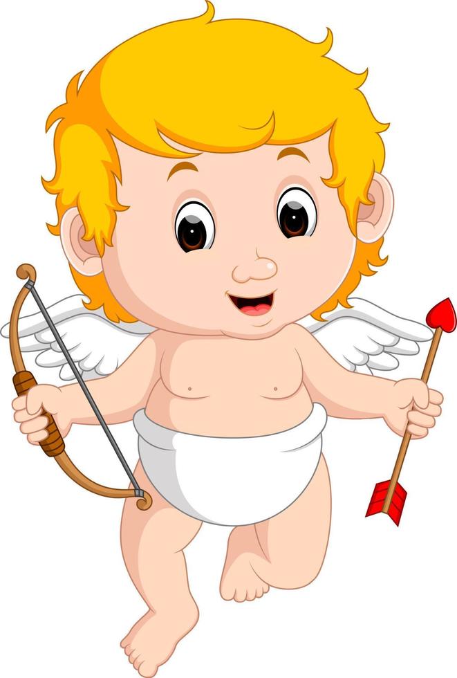 Funny little cupid boy vector