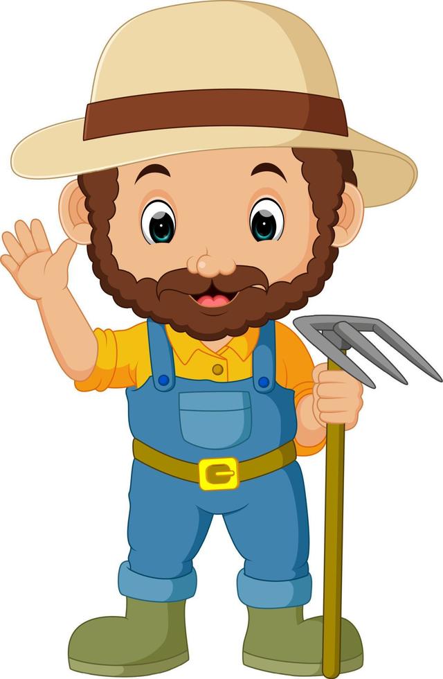 funny farmer cartoon vector