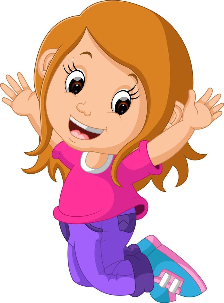 cute girl cartoon vector